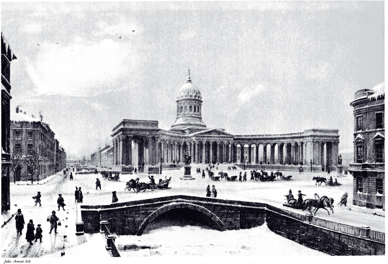 Vista della Cattedrale di Kazan a San Pietroburgo, c. 1850 da Unbekannt