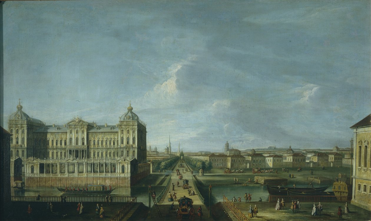 Veduta della Prospettiva Nevskij e del Palazzo Anichkov, seconda metà del XVIII secolo da Unbekannt