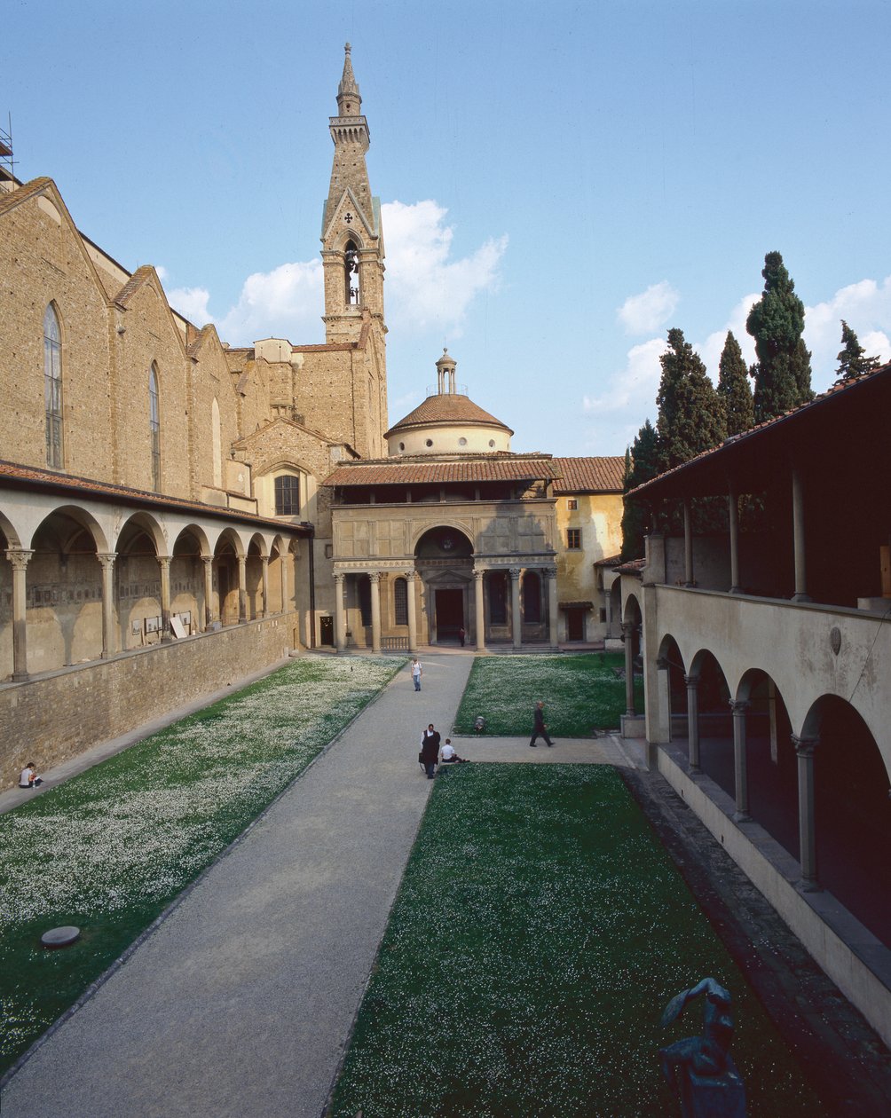 Veduta della Cappella Pazzi, la facciata e il Campanile da Unbekannt