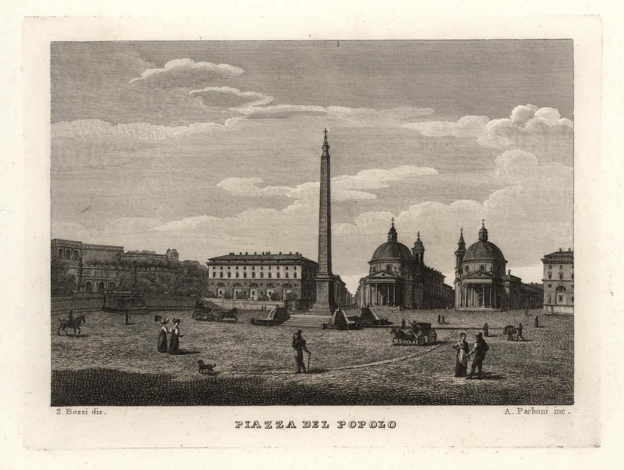 Veduta di Piazza del Popolo, Roma, con l