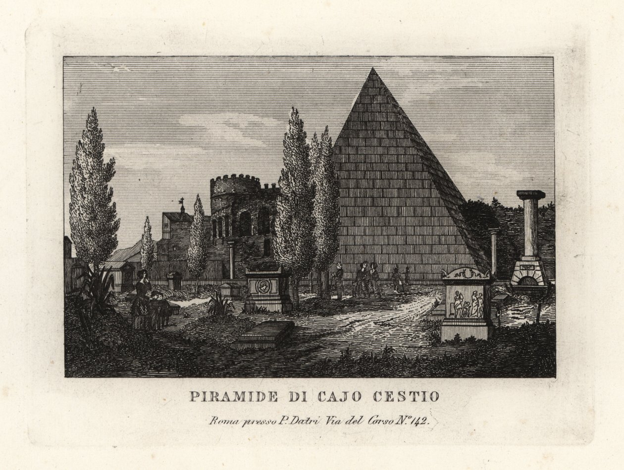 Veduta della Piramide di Caio Cestio, Roma da Unbekannt