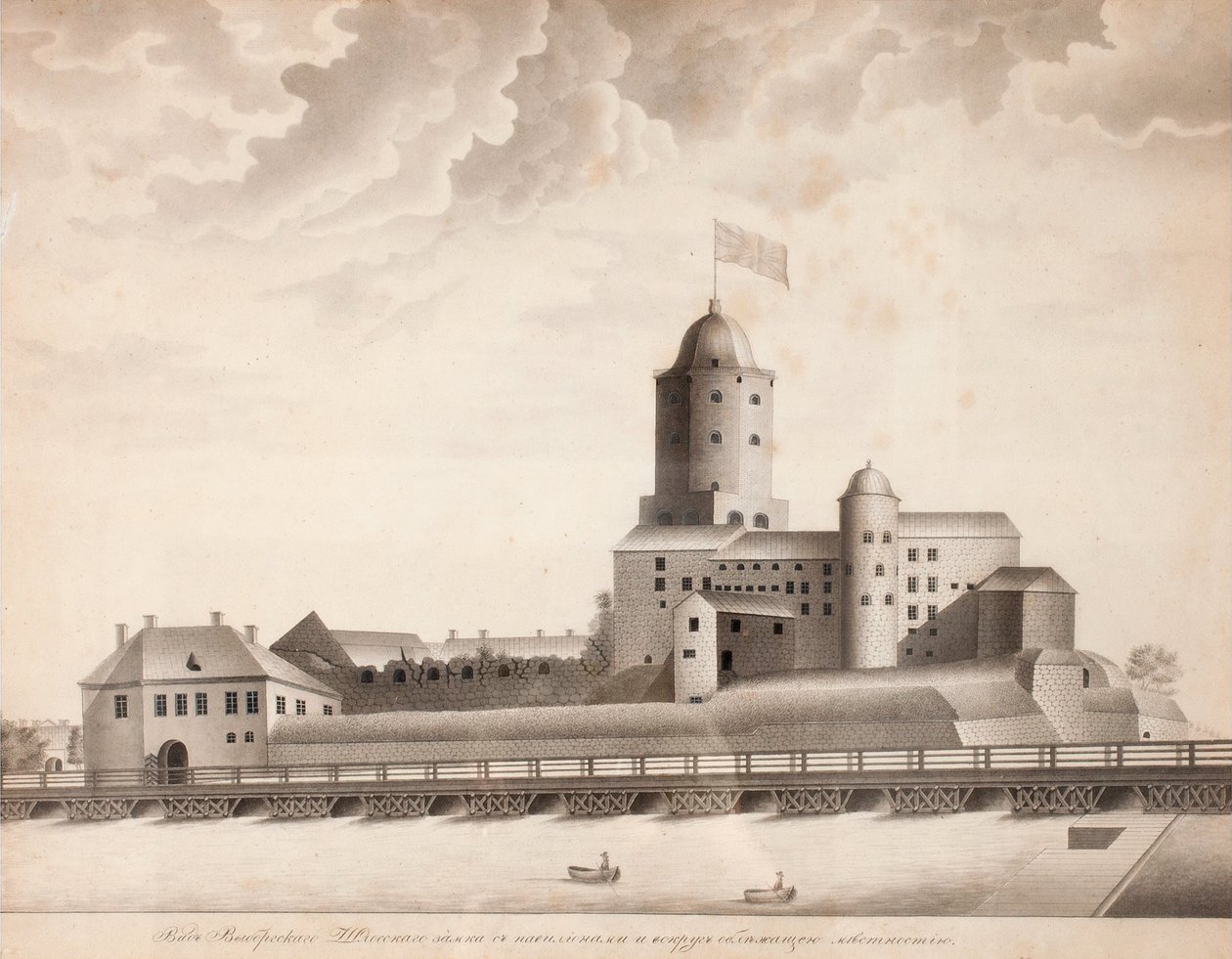 Veduta del Castello di Vyborg, ca 1840 da Unbekannt