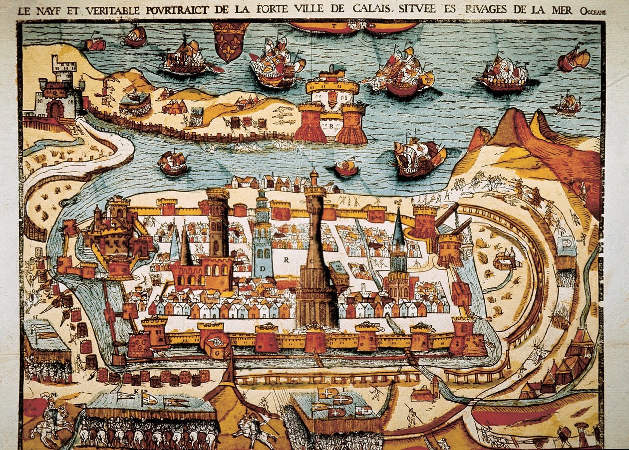 Veduta della città di Calais nel 1538 da Unbekannt