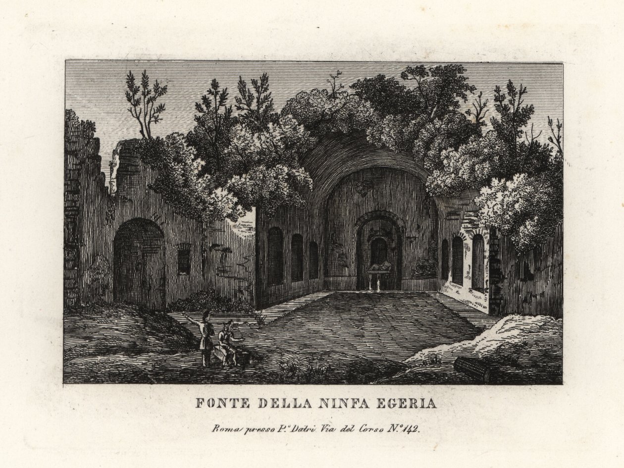 Veduta della sorgente della ninfa Egeria, Ninfeo d