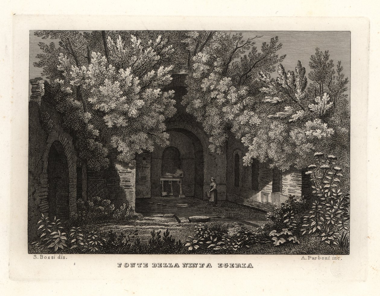 Veduta della Fonte della Ninfa Egeria, Parco Cafarella, Roma da Unbekannt