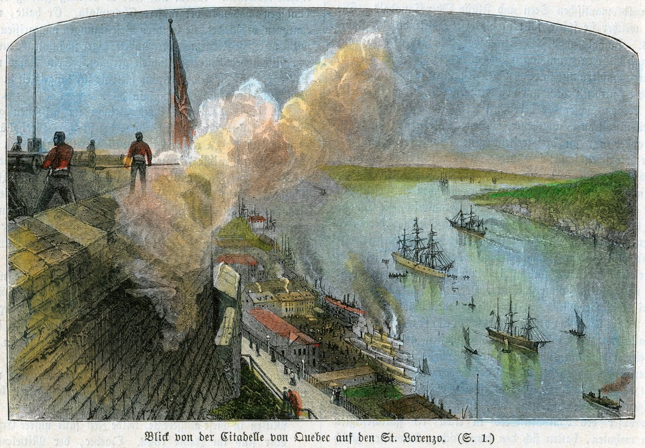 Vista sul fiume San Lorenzo dalla cittadella di Quebec, Canada da Unbekannt