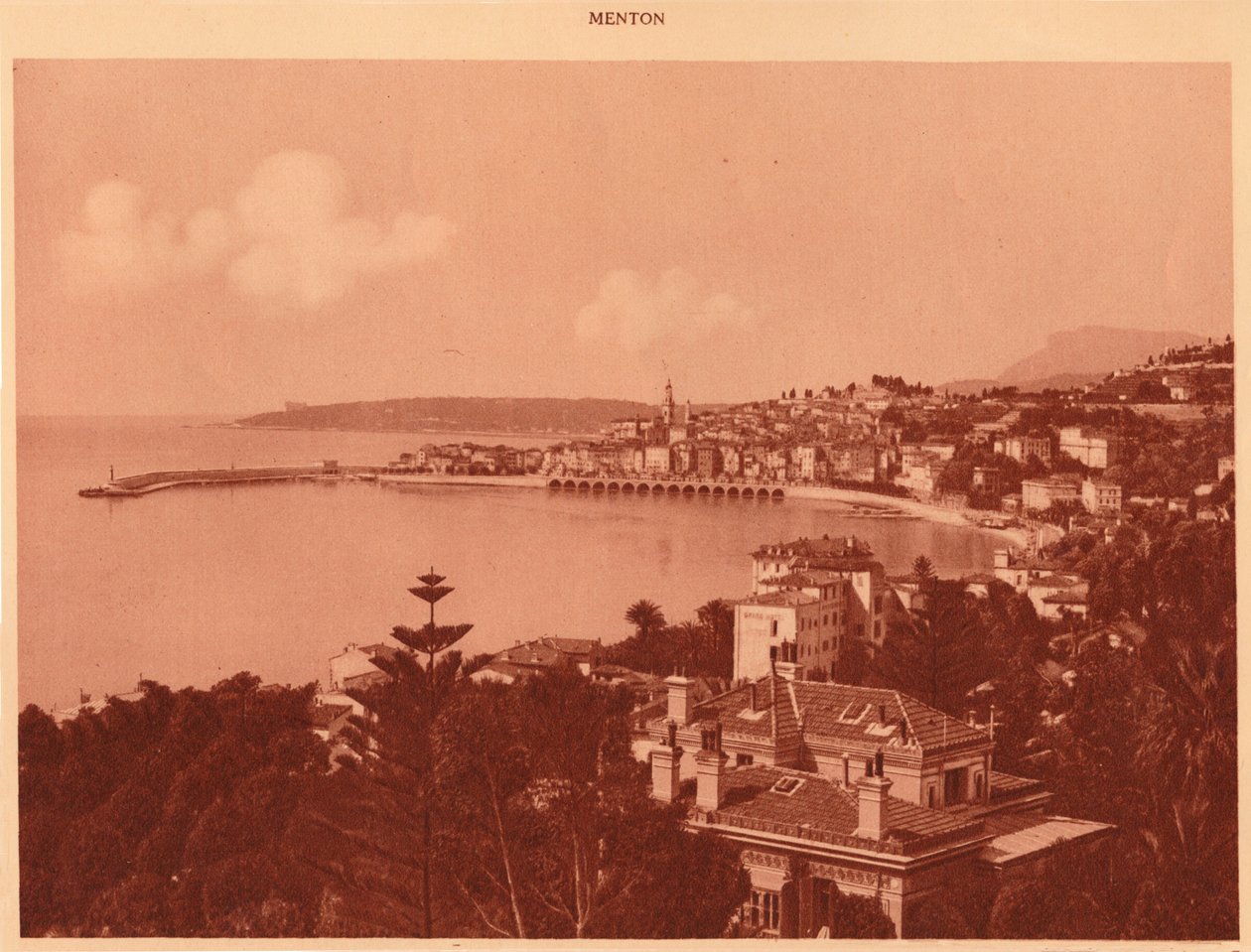 Vista presa dal Boulevard Garavan, Mentone, 1930 da Unbekannt