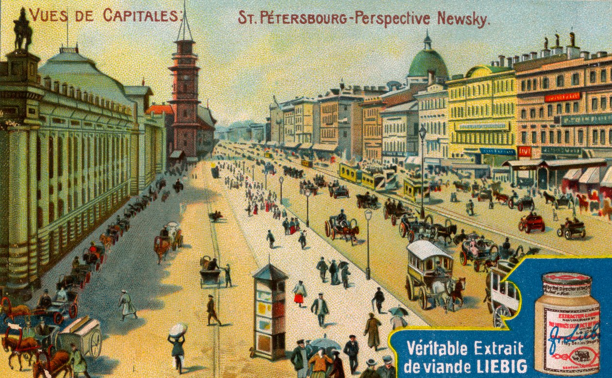Vedute delle Capitali: Prospettiva Nevsky, San Pietroburgo, c1900 da Unbekannt
