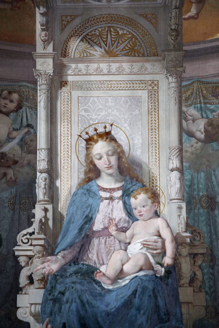 Dipinto della Vergine e del bambino nella chiesa di San Filippo Neri, Torino, Italia da Unbekannt