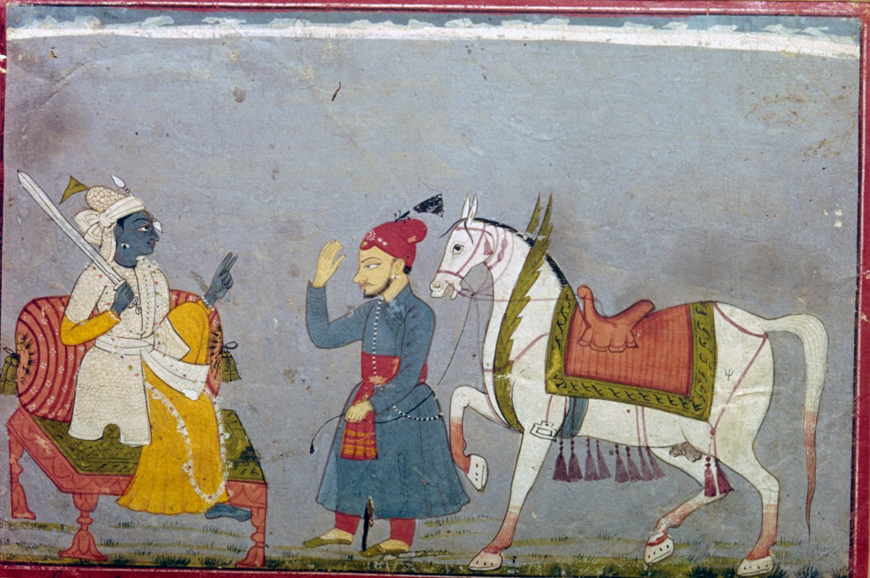 Vishnu nella sua decima incarnazione come il cavallo bianco Kalki, 1710-1720 da Unbekannt