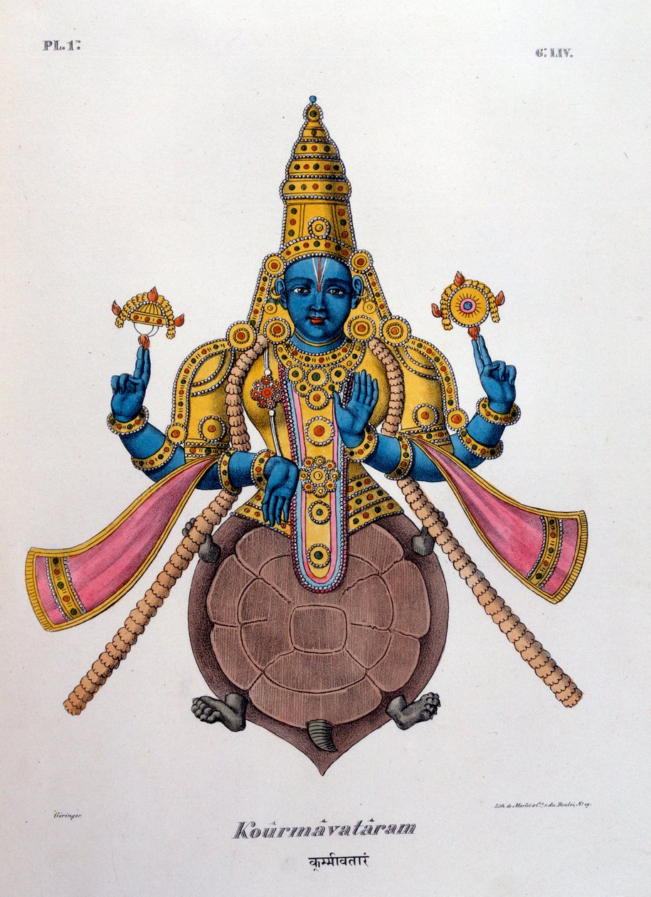 Vishnu, uno degli dei della trinità indù trimurti, 1828 da Unbekannt