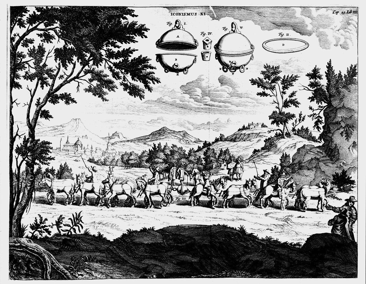 Dimostrazione di Von Guericke della forza della pressione dell