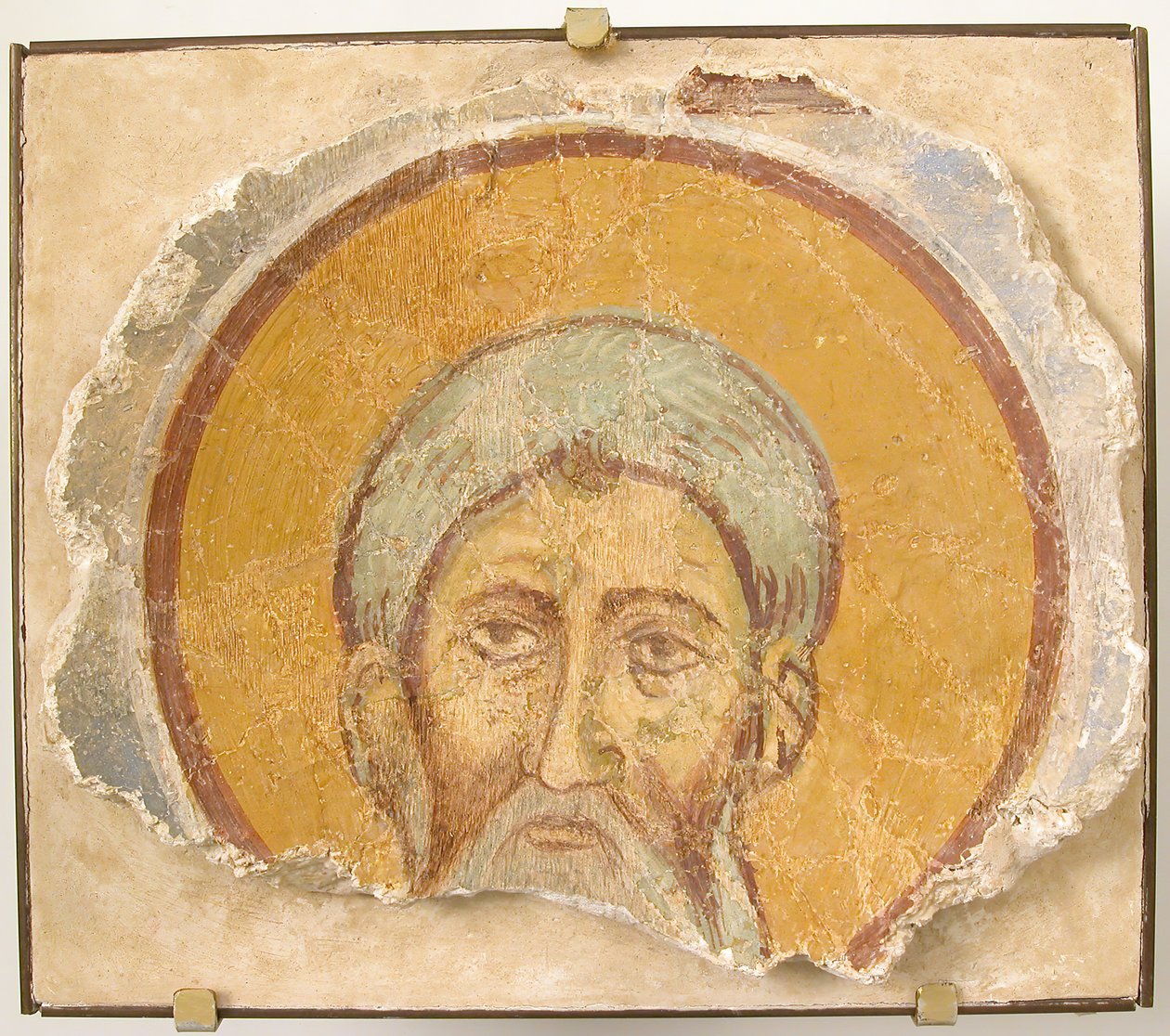 Affresco di un Santo Maschio, Bizantino, XII secolo, restauro moderno da Unbekannt
