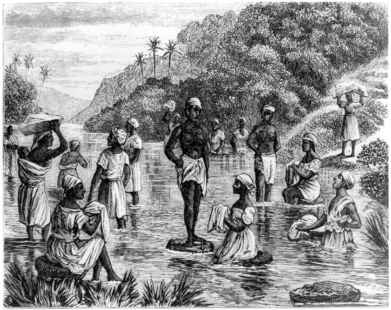 Lavare i vestiti, Santo Domingo, 1873 da Unbekannt