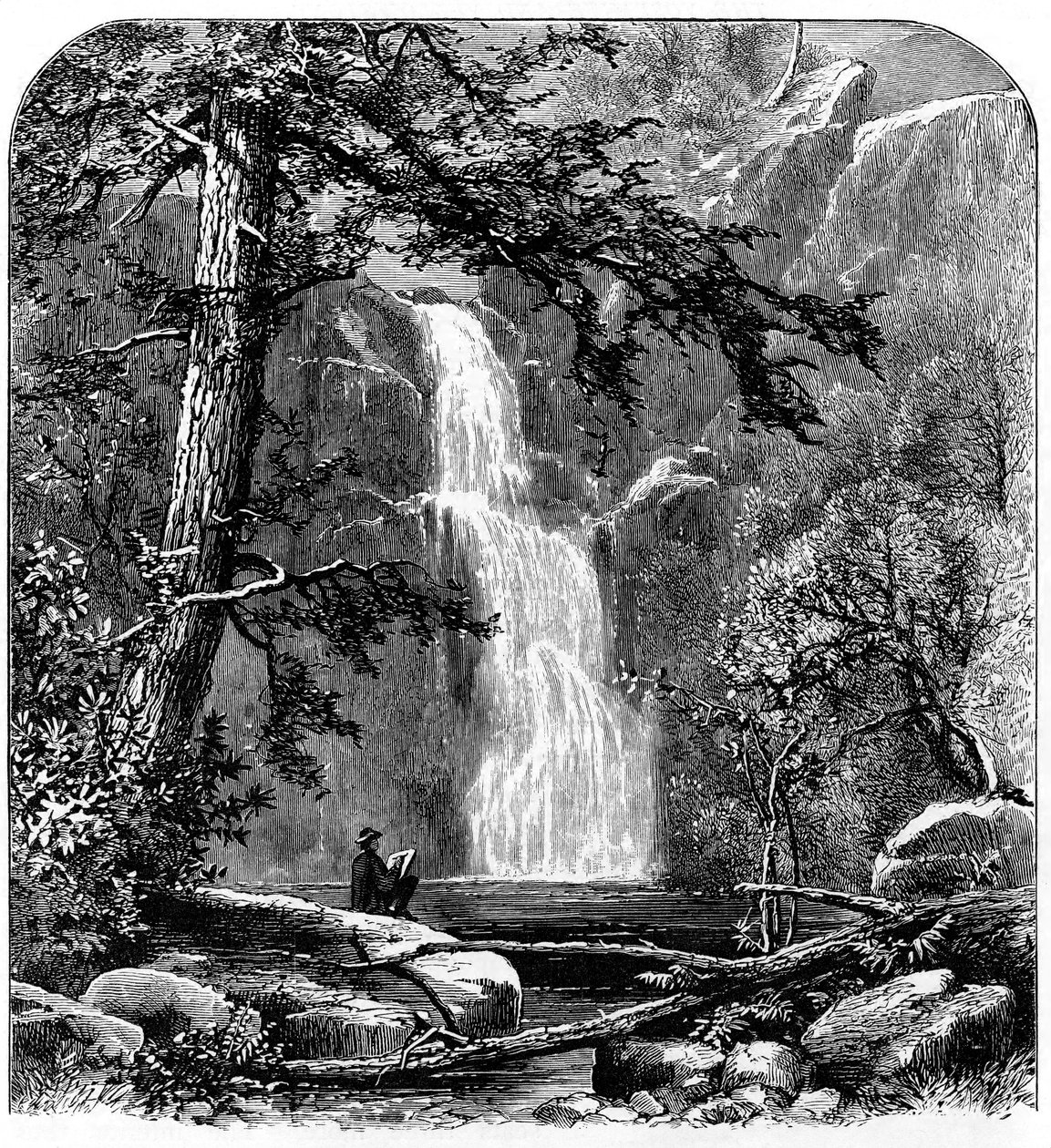 Cascata nella Valle di Yosemite, California, USA, c1875 da Unbekannt