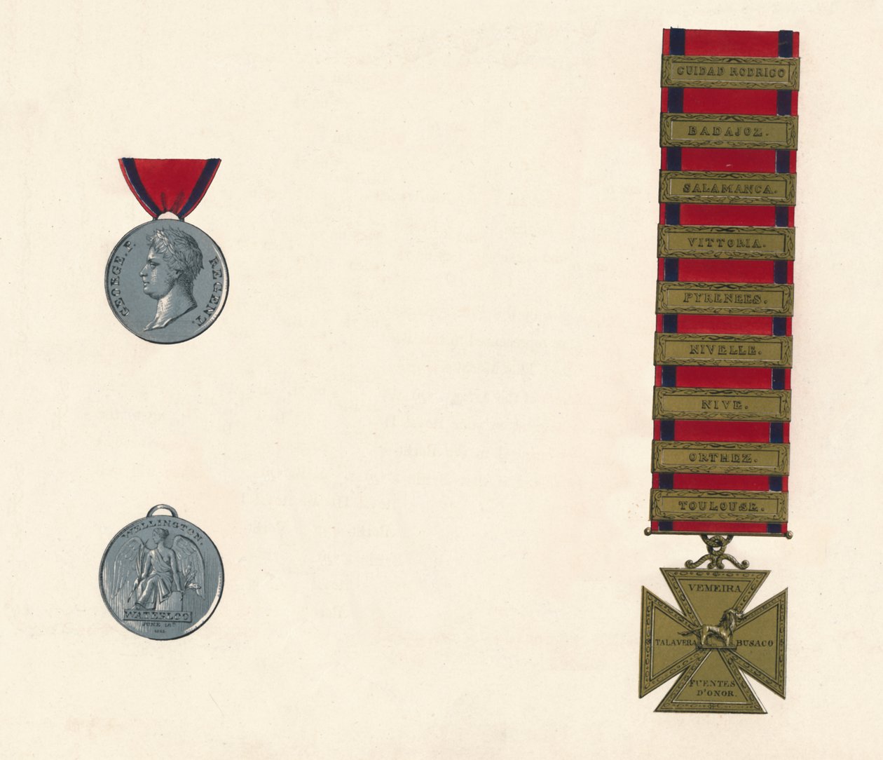 Medaglia di Servizio Generale Militare di Waterloo 1793-1814, XIX secolo da Unbekannt
