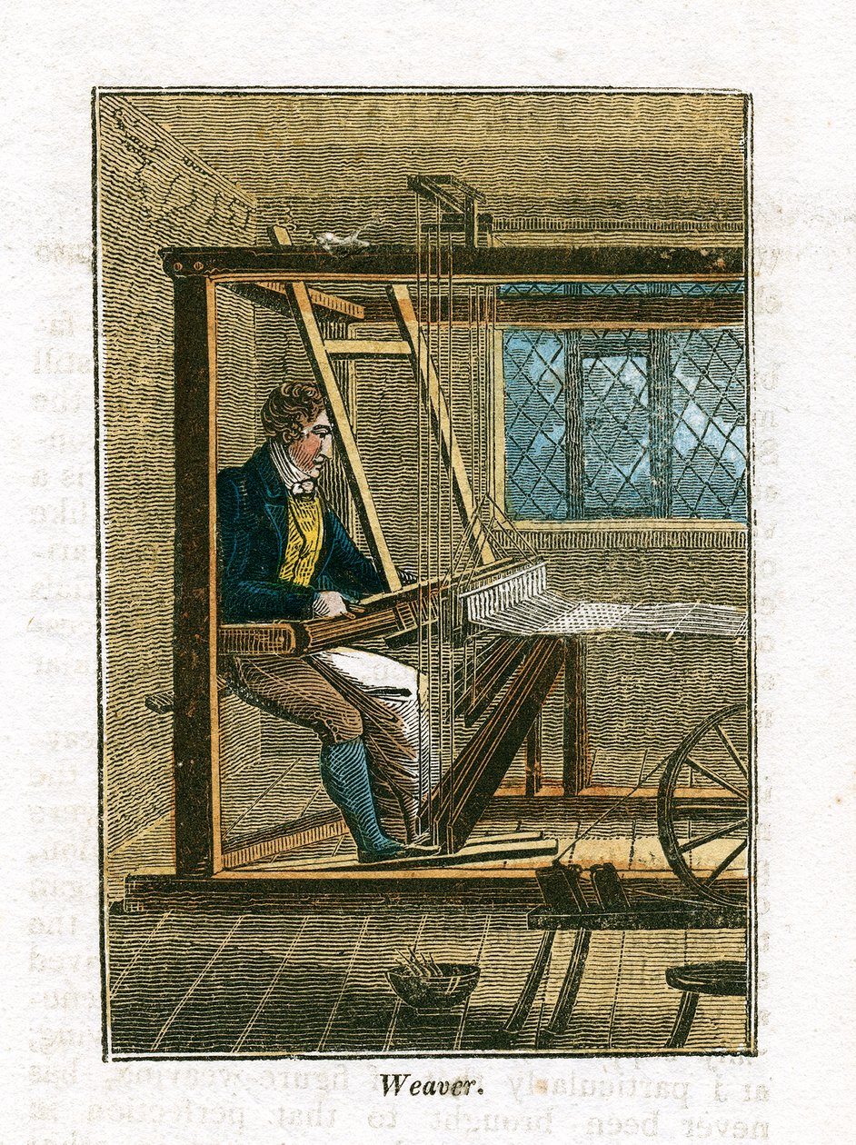 Tessitore al suo telaio, 1823 da Unbekannt