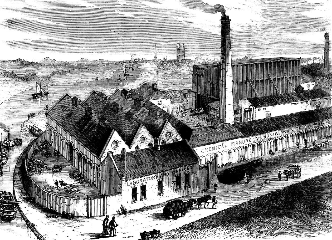 Fabbrica chimica Webbs, Diglis, Worcestershire, c1860 da Unbekannt