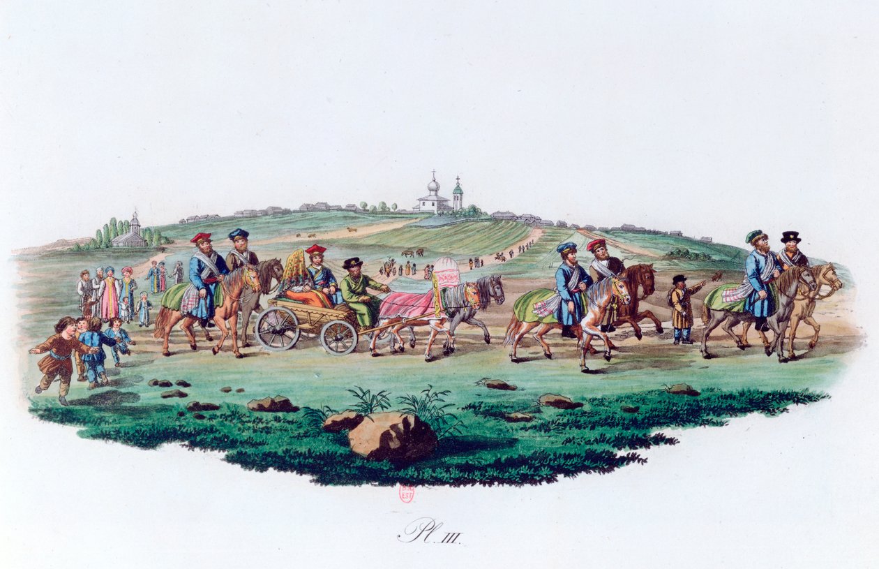 Processione nuziale, Russia, 1820 da Unbekannt