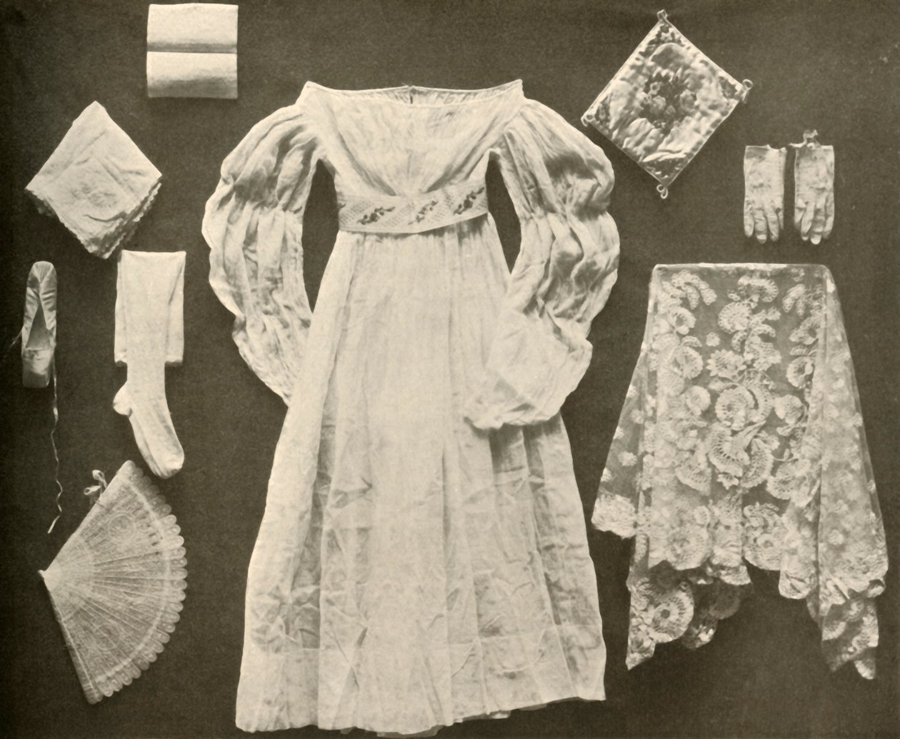 Costume da sposa di Miss Sara Hayes, di Filadelfia, c1750, 1937 da Unbekannt