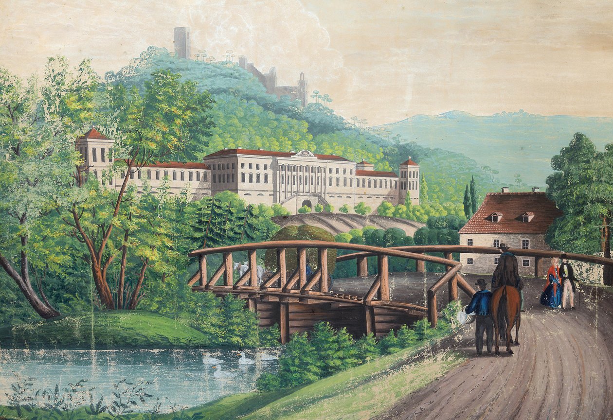 Castello di Weilburg vicino a Baden, metà del XIX secolo da Unbekannt