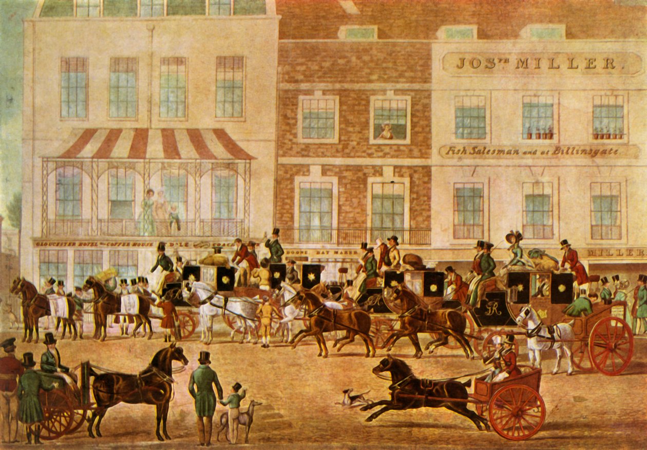 Poste del West Country alla Gloucester Coffee House, Piccadilly da Unbekannt