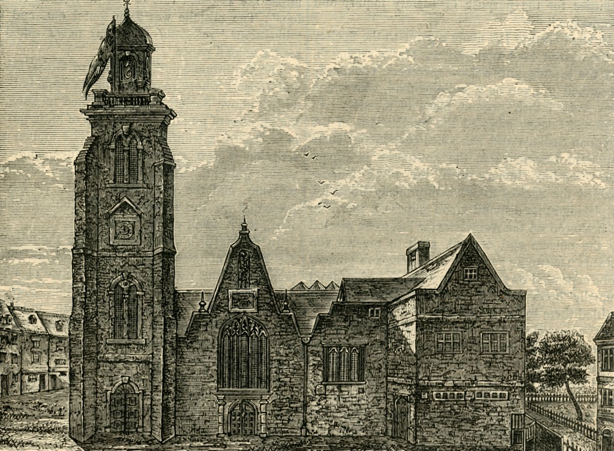 Veduta ovest della vecchia chiesa di St. Martins-in-the-Fields, demolita nel 1721, 1881 da Unbekannt