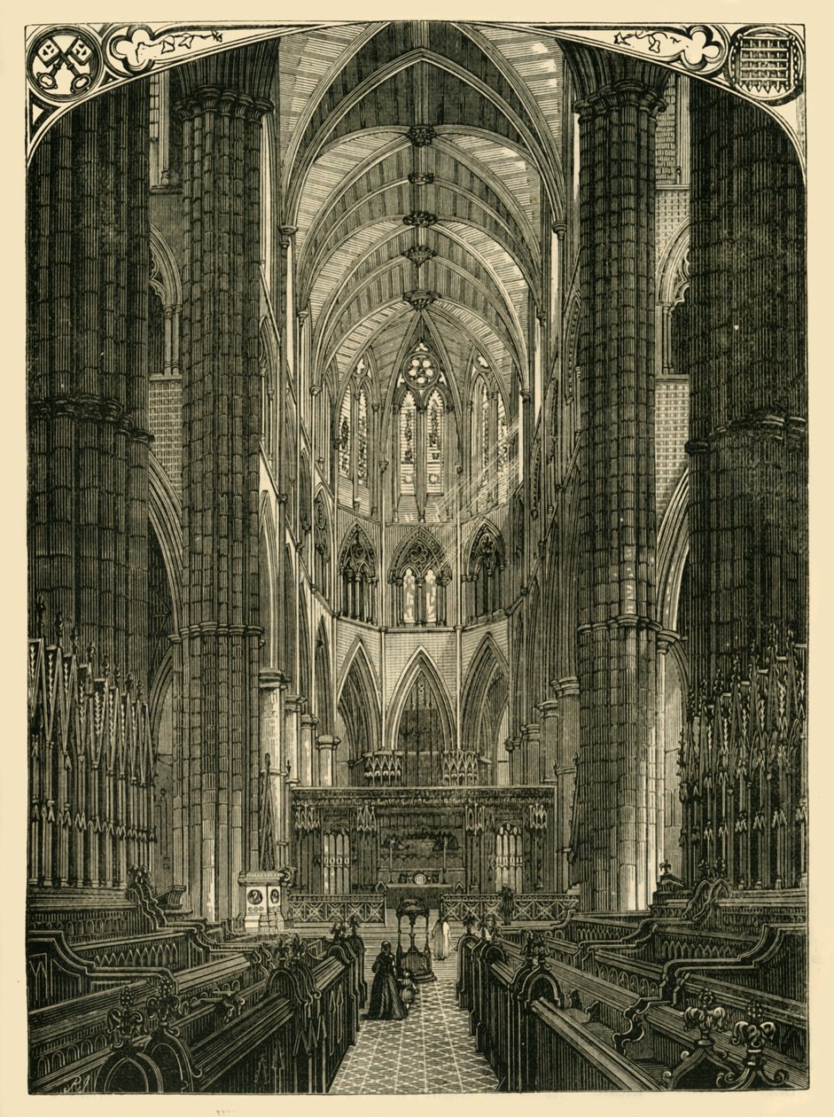 Abbazia di Westminster: Interno del Coro, 1881 da Unbekannt