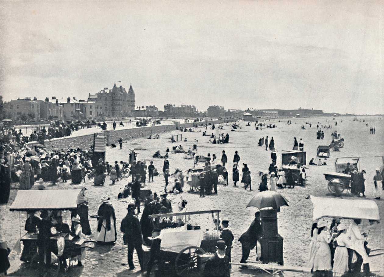 Weston-Super-Mare - Una scena estiva sulla sabbia, 1895 da Unbekannt