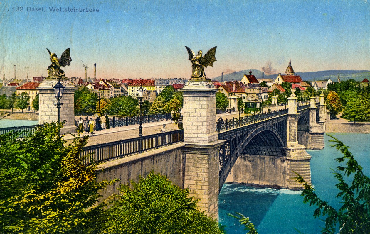 Ponte Wettstein, Basilea, Svizzera, c1936 da Unbekannt