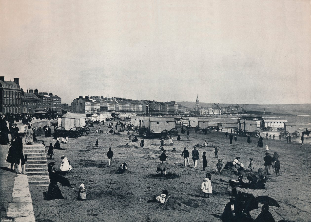 Weymouth - Vista generale della città e della spiaggia, 1895 da Unbekannt