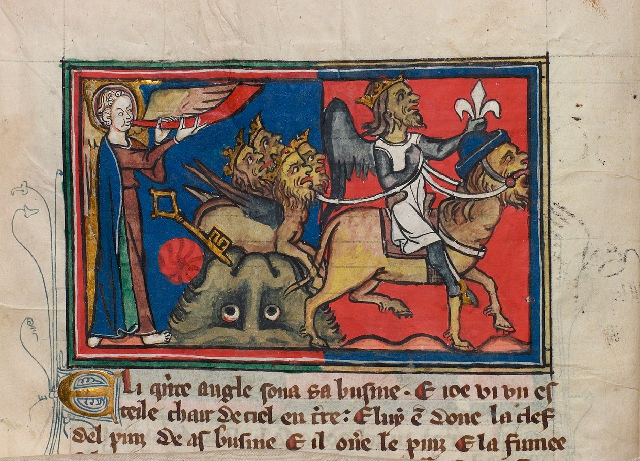 Quando il quinto angelo suonò la tromba... Miniatura da: Apocalisse di San Giovanni, ca 1320 da Unbekannt