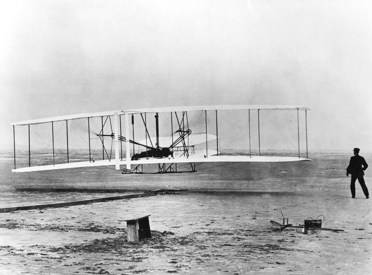 Wilbur e Orville Wright e il primo volo a motore, Carolina del Nord, 17 dicembre 1903 da Unbekannt