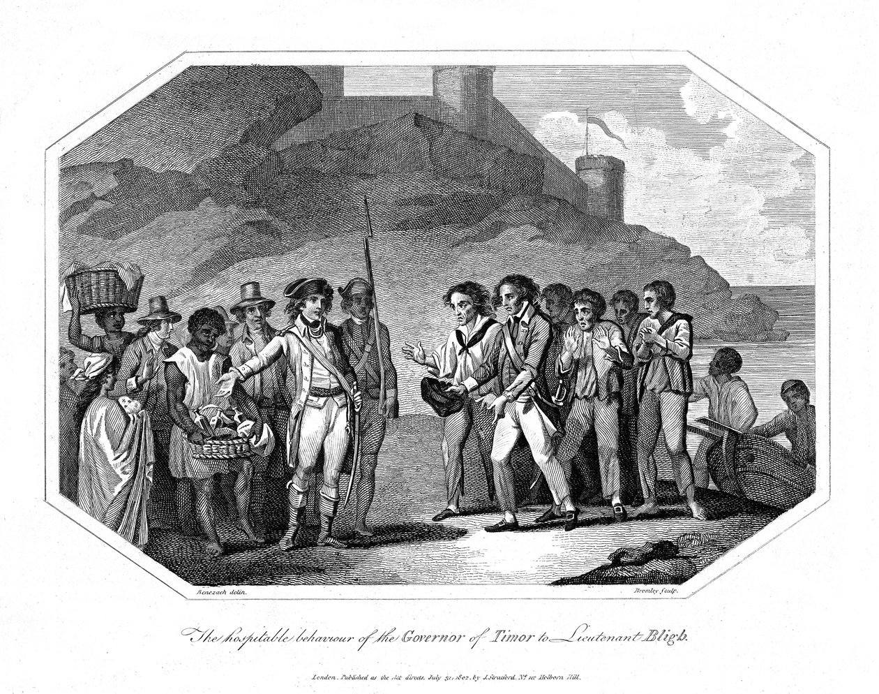 William Bligh, ufficiale navale britannico ricevuto dal Governatore di Timor, 14 giugno 1789, 1802 da Unbekannt