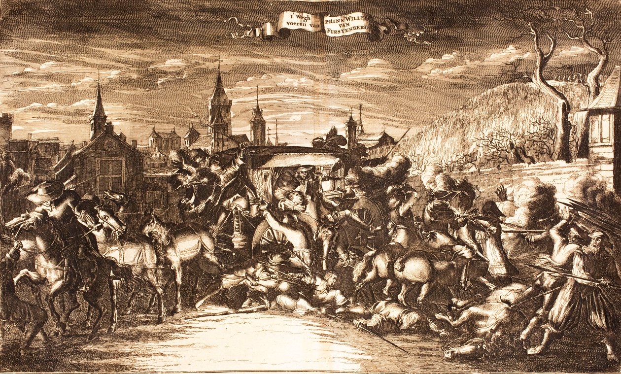 William Egon di Fürstenberg attaccato nella sua carrozza a Colonia nel 1674, 1675 da Unbekannt