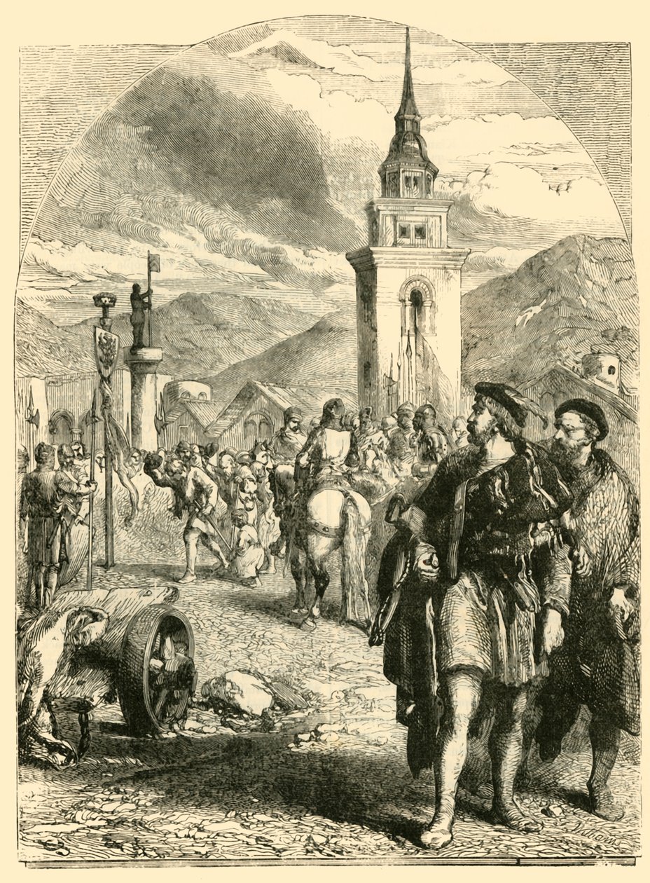 Guglielmo Tell nella piazza del mercato di Altdorf, 1890 da Unbekannt