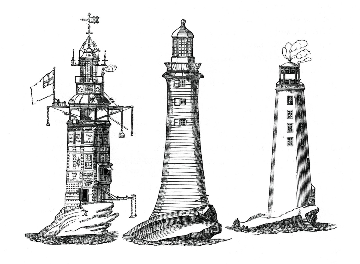 Fari di Winstanley, Smeaton e Rudyerd, 1833 da Unbekannt