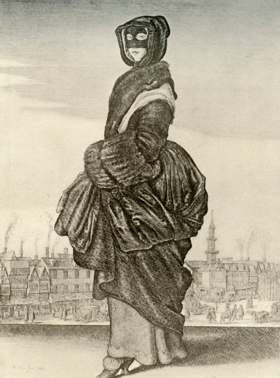 Inverno - Abito invernale da esterno di donna inglese, regno di Carlo I, c1620-1640, 1937 da Unbekannt