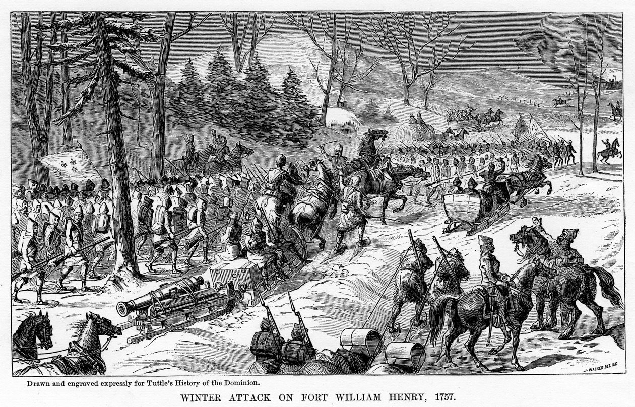 Attacco invernale a Fort William Henry, Stato di New York, 1757 da Unbekannt