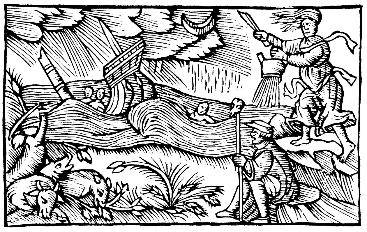 Strega che solleva una tempesta, 1562 da Unbekannt