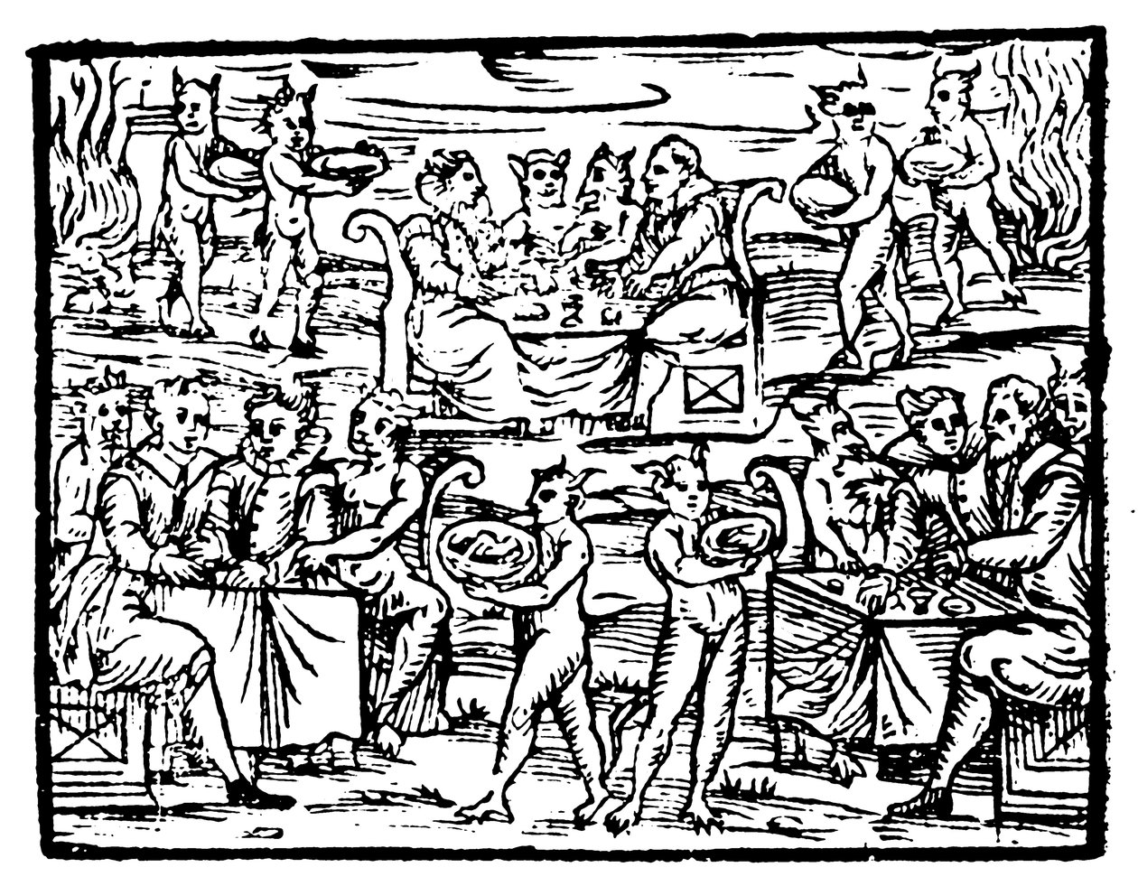 Streghe e stregoni che banchettano al sabba, 1608 da Unbekannt