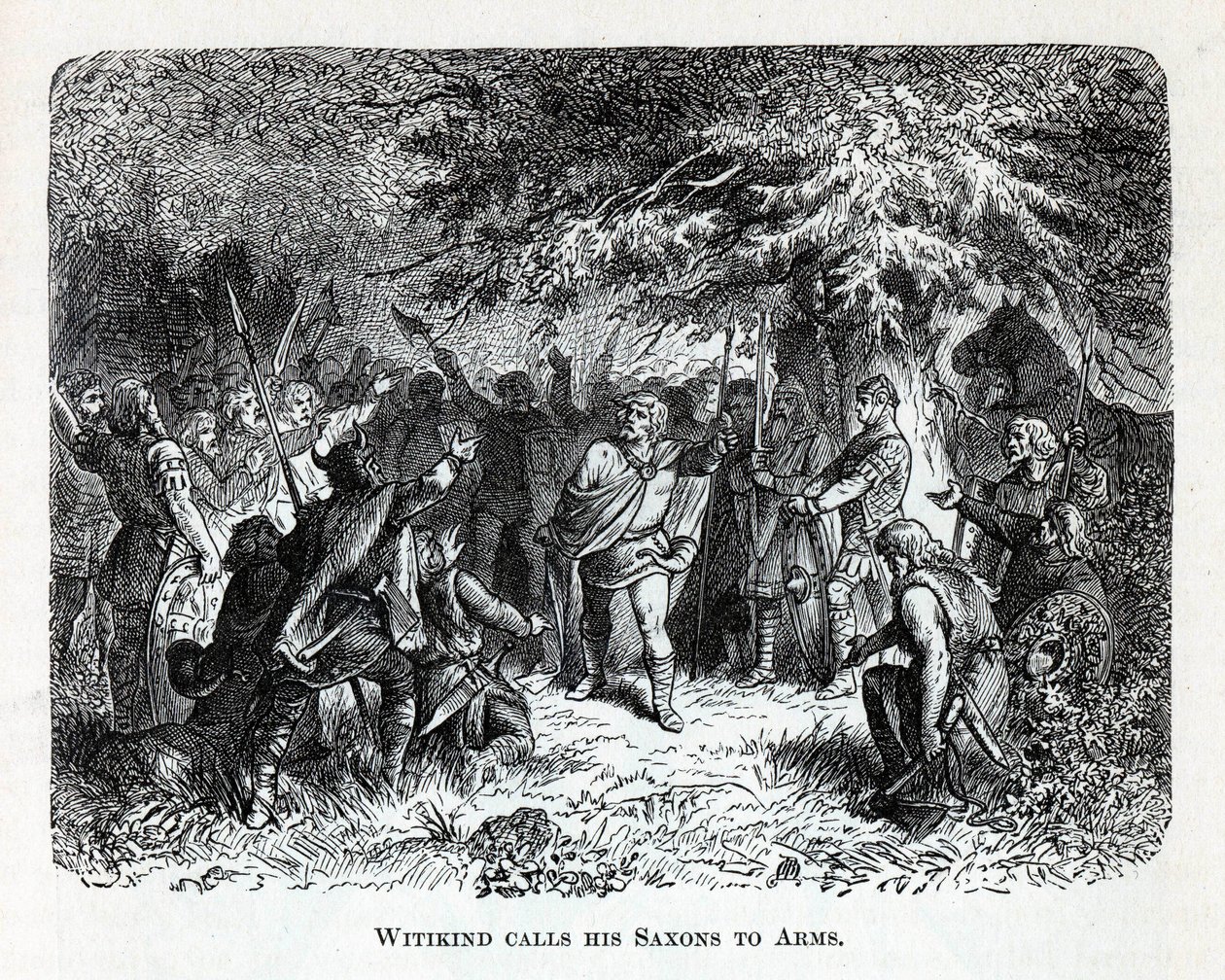 Wittekind chiama i suoi Sassoni alle armi, 1882 da Unbekannt