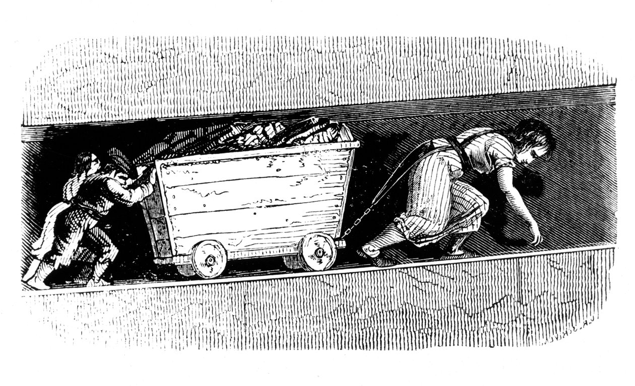 Donna e bambini minatori, Mid e East Lothian, Scozia, c. 1848 da Unbekannt