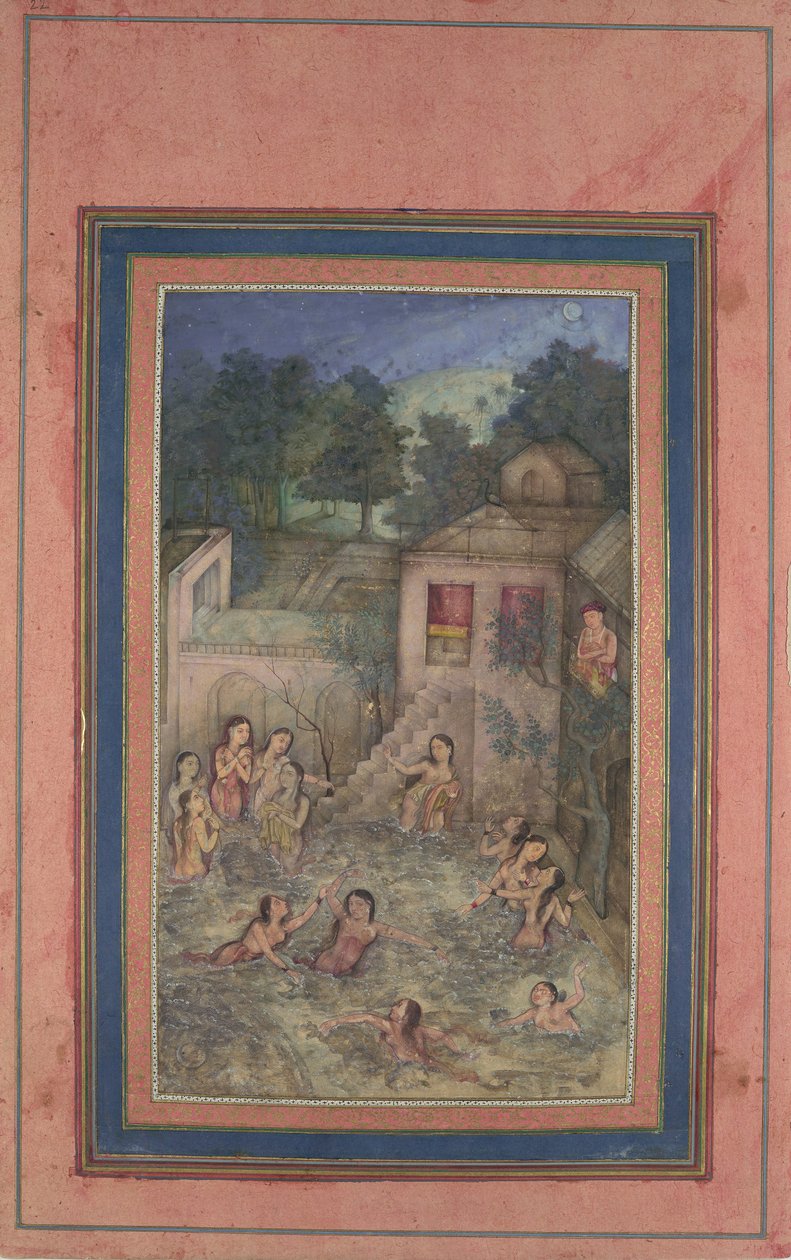 Donne che si Bagnano al Chiaro di Luna, Folio dal Davis Album da Unbekannt