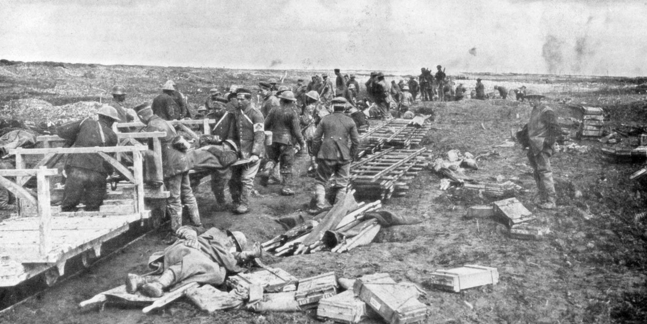 Punto di evacuazione dei feriti, Vimy, Francia, Prima Guerra Mondiale, aprile 1917 da Unbekannt
