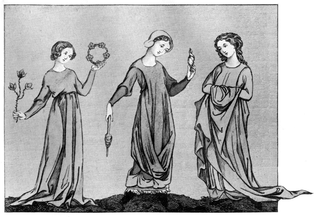 Giovani ragazze, XIII secolo, 1910 da Unbekannt