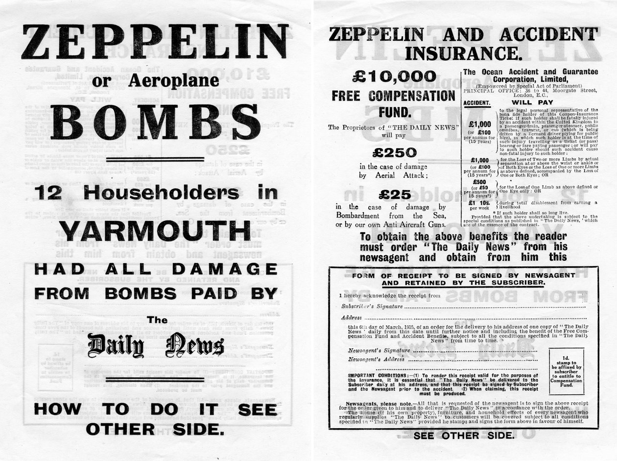 Pubblicità di assicurazione contro gli incidenti e Zeppelin, 1910 da Unbekannt