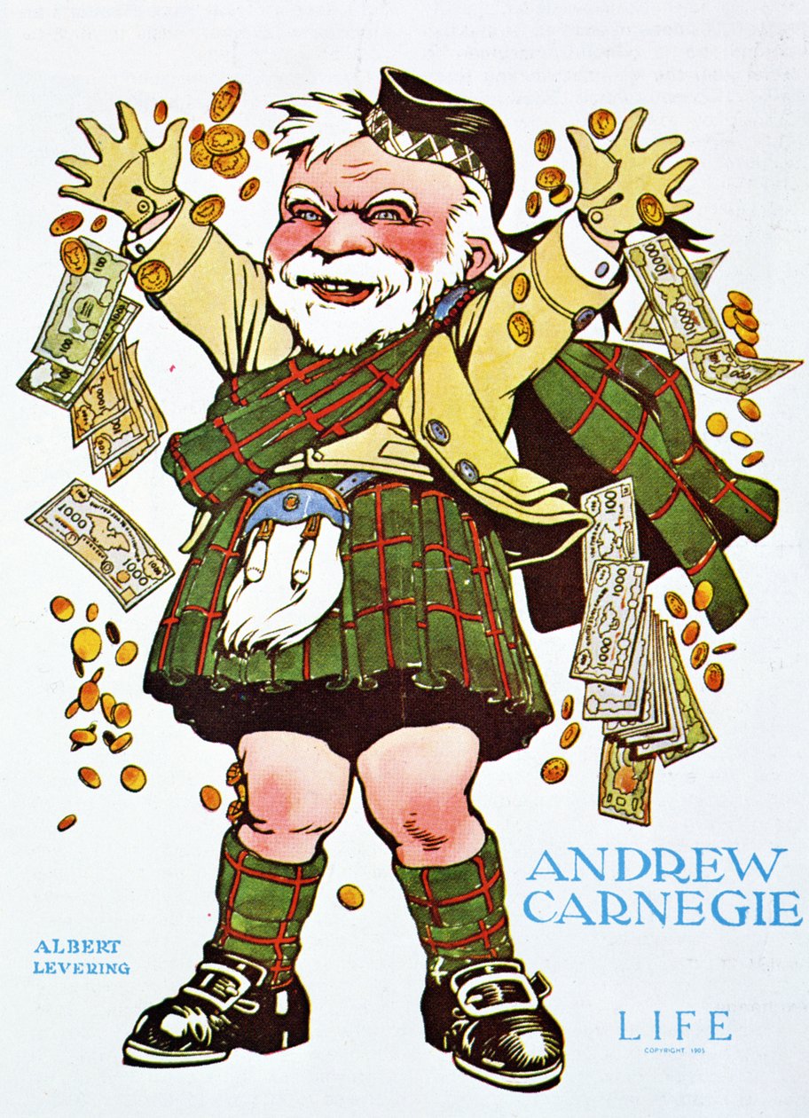 Cartone animato di Andrew Carnegie da Life Magazine da Unbekannt Unbekannt