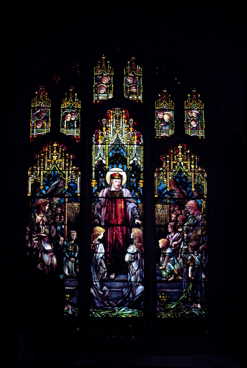 Cristo con i bambini piccoli di Tiffany, 1902 (finestra intera) da Unbekannt Unbekannt