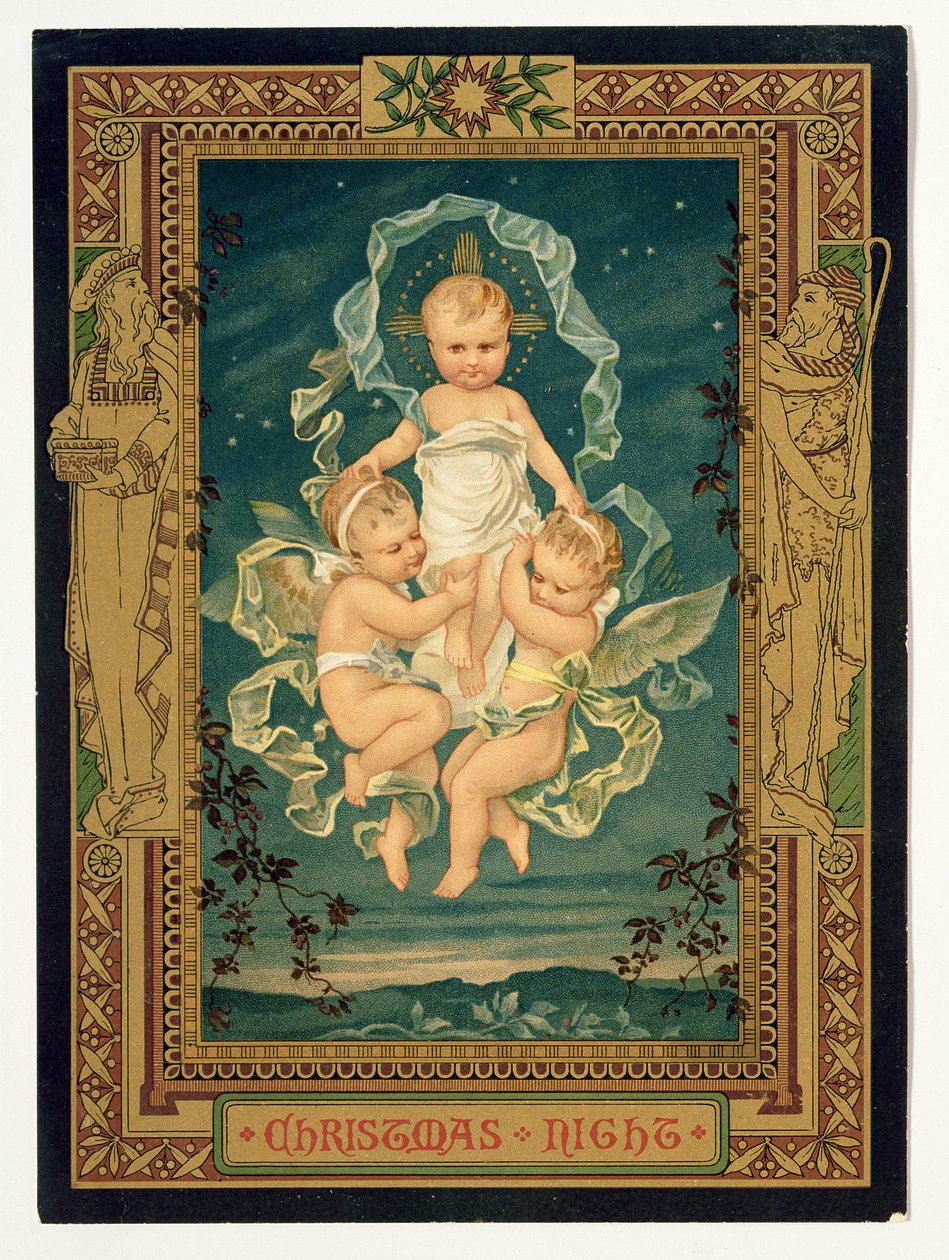 Notte di Natale, biglietto di Natale, anni 1880 da Unbekannt Unbekannt
